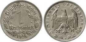 Drittes Reich, Klein/- und Kursmünzen, 1 Reichsmark, Nickel 1933-1939
1938 J. vorzüglich