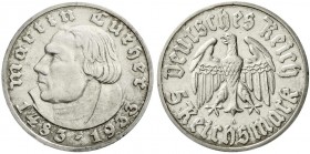 Drittes Reich, Gedenkmünzen, 5 Reichsmark Luther, 1933-1934
1933 A. sehr schön
