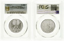 Münzen der Bundesrepublik Deutschland, Kursmünzen, 5 Deutsche Mark Silber 1951-1974
1958 J. Im PCGS-Blister mit Grading MS 64 (das am besten gegradet...