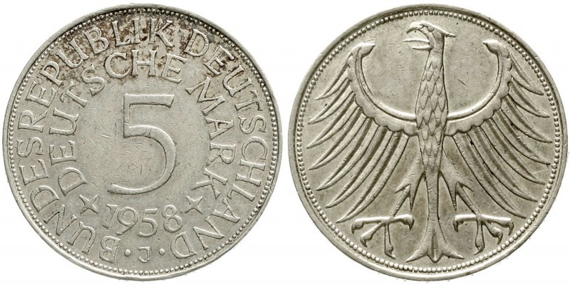 Münzen der Bundesrepublik Deutschland, Kursmünzen, 5 Deutsche Mark Silber 1951-1...