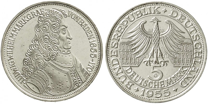 Münzen der Bundesrepublik Deutschland, Gedenkmünzen, 5 Deutsche Mark, Silber, 19...