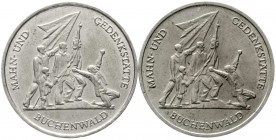 Gedenkmünzen der DDR
2 X 10 Mark Buchenwald 1972 A. 1 X übergewichtig und 1 X untergewichtig. 12,53 g. und 11,49 g. 
beide gutes vorzüglich