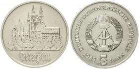 Gedenkmünzen der DDR
5 Mark 1983 A, Meißen. 
Stempelglanz