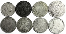 LOTS, Deutsche Münzen bis 1871
8 Silbermünzen: Sachsen Taler 1623 (Broschierspuren), Bayern Doppelgulden 1855 Mariensäule (Hksp.), 2 versch. Gulden v...