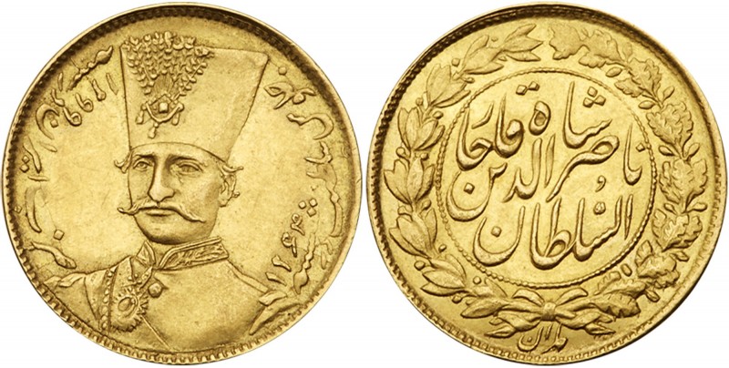 Iran. Toman, AH1299 (1882). Fr-62; KM-933. Nasir-al-Din Shah, AH1264-1313 / 1848...