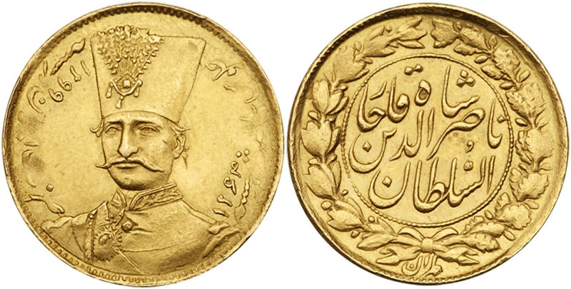 Iran. Toman, AH1299 (1882). Fr-62; KM-933. Nasir-al-Din Shah, AH1264-1313 / 1848...
