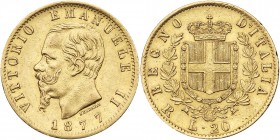 Italy. 20 Lire, 1877-R. VF