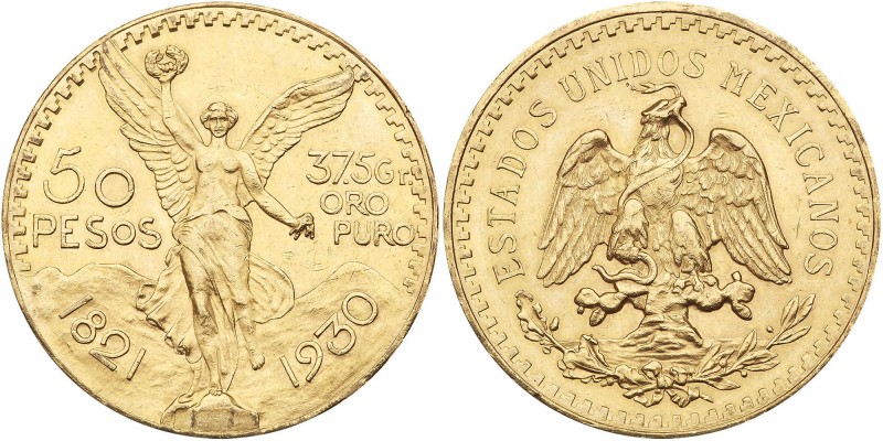Mexico. 50 Pesos, 1930. Fr-172; KM-481. Weight 1.2056 ounces. Centennial of Inde...