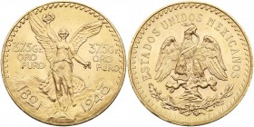 Mexico. 37.5 Grams Pesos (50 Pesos), 1943. PCGS MS65