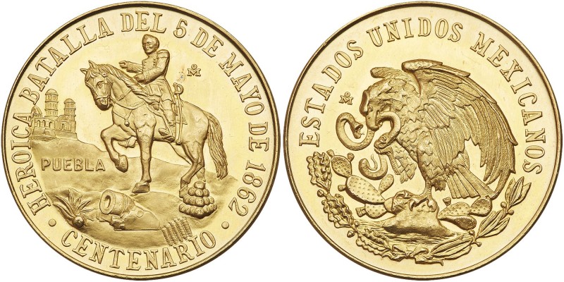 Mexico. Gold Medal (1962)-Mo. Grove-802. 38 mm. 41.63 grams. Centennial of the B...