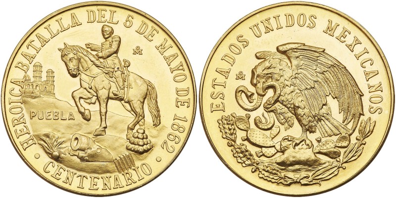Mexico. Gold Medal (1962)-Mo. Grove-802. 38 mm. 41.65 grams. Centennial of the B...