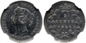 Canada. 5 Cents, 1884. NGC AU