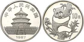 China. Panda Set: 50 and 10 Yuan, 1987. NGC PF69