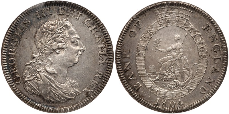 Great Britain. 5 Shillings- Bank Dollar, 1804. S.3768; ESC-1925; Dav-101; KM-Tn1...