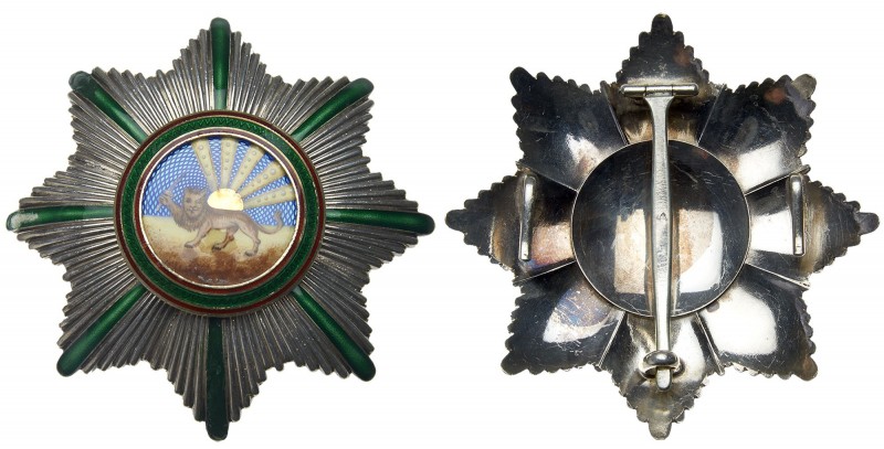 Iran. Order of Homayoun, Breast Star. Silver. Enameled. 95 mm. 1st Class. By Art...