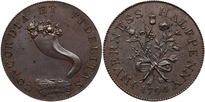 Scotland - Inverness. Halfpenny, 1794. D&H-2. Edge: Payable. AT. Mackintosh Ingl...