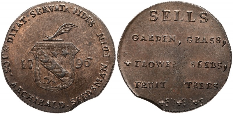 Scotland - Lothian. Halfpenny, 1796. D&H-10. Edge: Milled. Edinburgh. J Archibal...