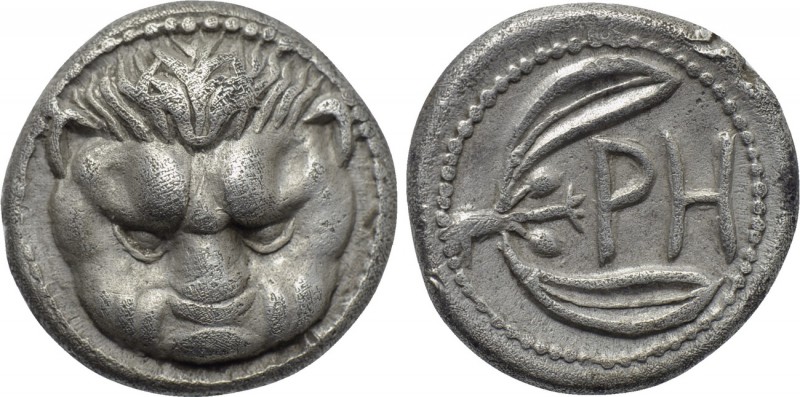 BRUTTIUM. Rhegion. Hemidrachm (Circa 415/0-387 BC). 

Obv: Facing head of lion...