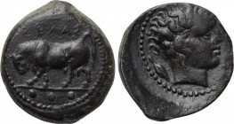 SICILY. Gela. Ae Tetras or Trionkion (Circa 420-405 BC).