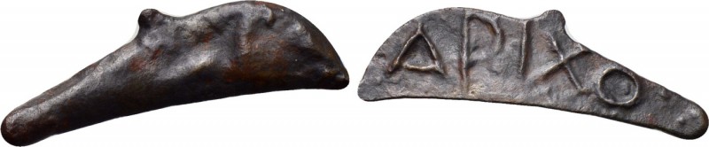 SKYTHIA. Olbia. Cast Ae Dolphin (Circa 437-410 BC). 

Obv: Dolphin-shaped coin...