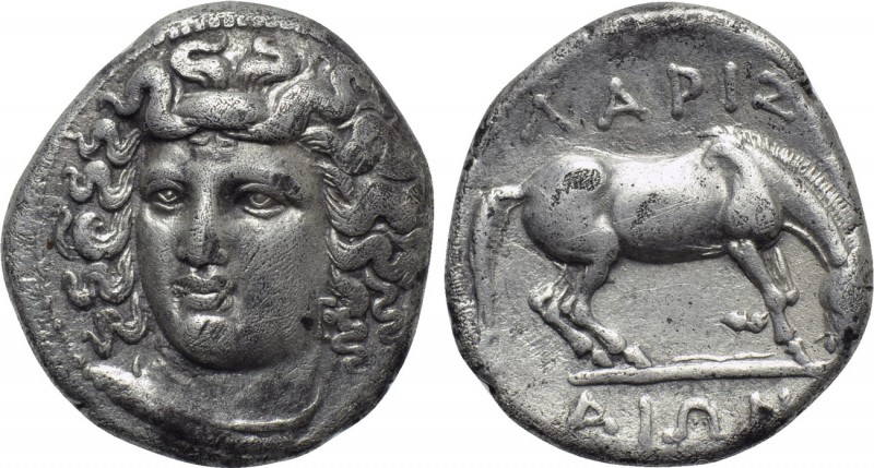 THESSALY. Larissa. Drachm (Early to mid 4th century BC). 

Obv: Head of the ny...