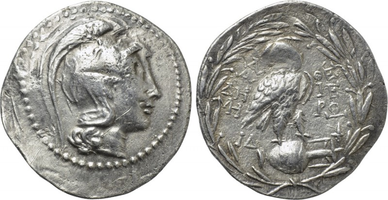 ATTICA. Athens. Tetradrachm (142/1 BC). New Style Coinage. Deme- and Hiero-, mag...