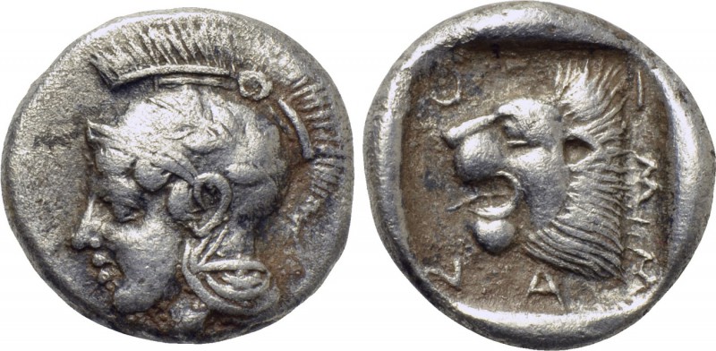 TROAS. Assos. Triobol (Circa 450-400 BC). 

Obv: Helmeted head of Athena left....