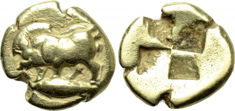 MYSIA. Kyzikos. EL Hekte (Circa 500-450 BC). 

Obv: Boar standing left on tunn...