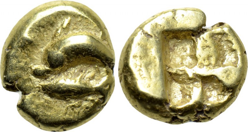 MYSIA. Kyzikos. EL Hemihekte (Circa 550-500 BC). 

Obv: Dolphin left; below, t...