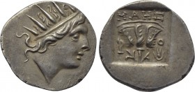 CARIA. Rhodes. Drachm (Circa 88-84 BC). Maes, magistrate.