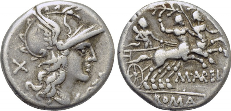 M. AURELIUS COTTA. Denarius (139 BC). Rome. 

Obv: COTA. 
Helmeted head of Ro...