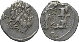 T. CLOELIUS. Quinarius (98 BC). Rome.
