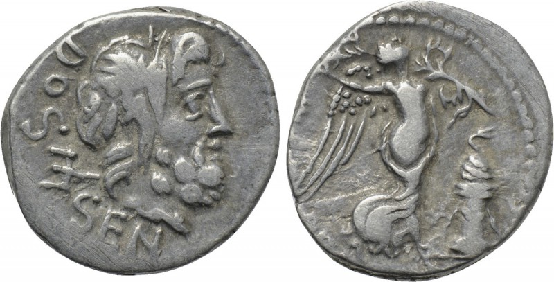 L. RUBRIUS DOSSENUS. Quinarius (87 BC). Rome. 

Obv: DOSSEN. 
Laureate head o...