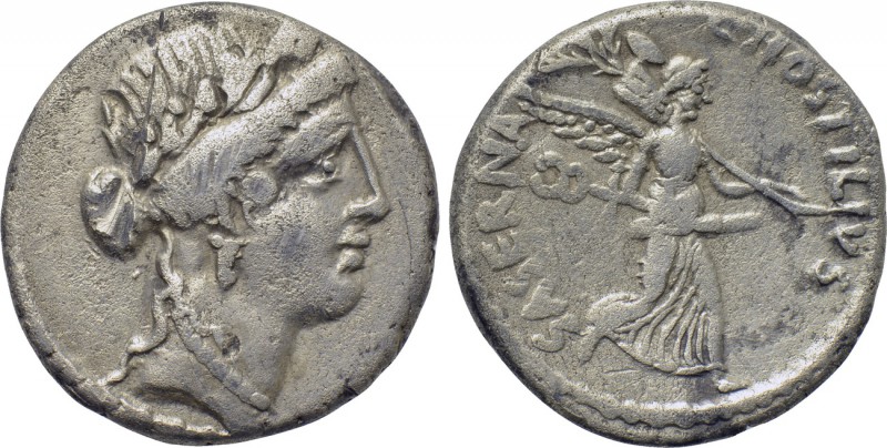 L. HOSTILIUS SASERNA. Denarius (48 BC). Rome. 

Obv: Diademed female head (Pie...