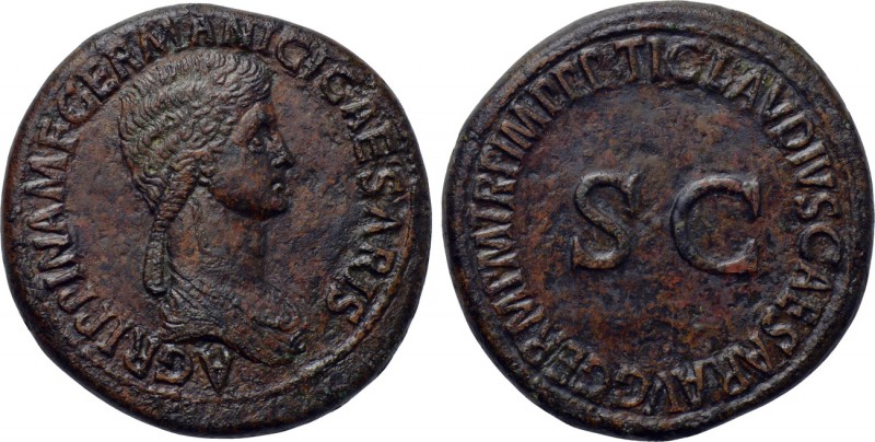 AGRIPPINA I (Died 33). Sestertius. Rome. Struck under CLAUDIUS (41-54). 

Obv:...
