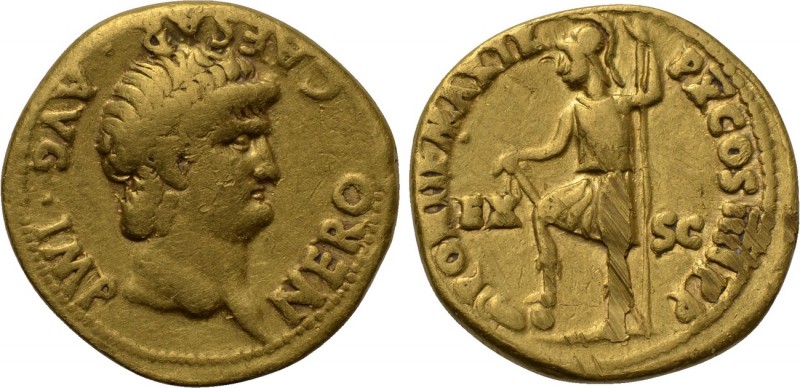 NERO (54-68). GOLD Aureus. Rome.

Obv: NERO CAESAR AVG IMP.
Bare head right....