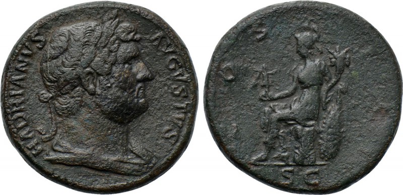 HADRIAN (117-138). Sestertius. Rome. 

Obv: HADRIANVS AVGVSTVS. 
Laureate and...
