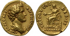 ANTONINUS PIUS (Caesar, 138). GOLD Aureus.