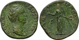 DIVA FAUSTINA I (Died 140/1). Sestertius. Rome.