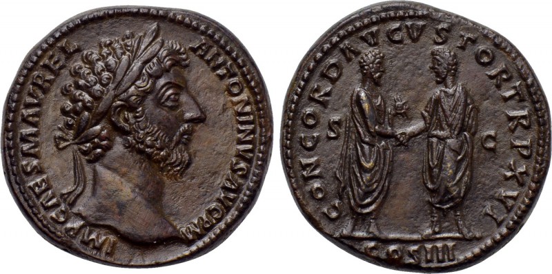 MARCUS AURELIUS (161-180). Sestertius. Rome. 

Obv: IMP CAES M AVREL ANTONINVS...