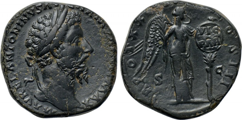 MARCUS AURELIUS (161-180). Sestertius. Rome. 

Obv: M AVREL ANTONINVS AVG ARM ...