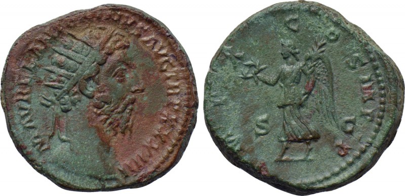MARCUS AURELIUS (161-180). Dupondius. Rome. 

Obv: M AVREL ANTONINVS AVG TR P ...