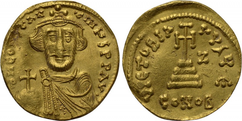 CONSTANS II (641-668). GOLD Solidus. Constantinople. Dated IY 7 (648/9). 

Obv...