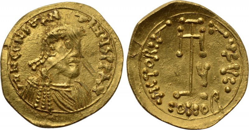 CONSTANS II (641-668). GOLD Tremissis. Syracuse. 

Obv: D N CONSTANTINUS P P A...