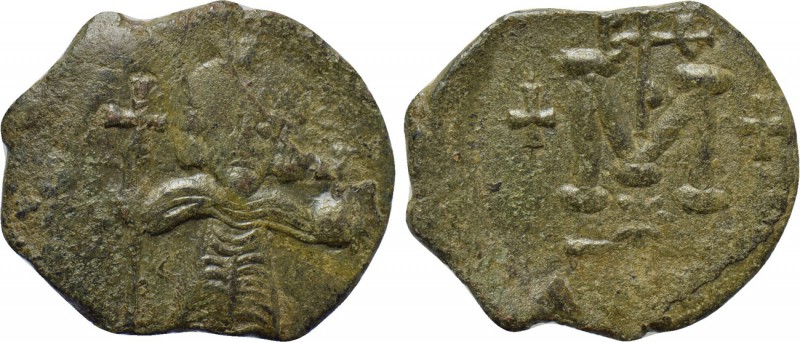 TIBERIUS III (APSIMAR) (698-705). Follis. Uncertain mint in Sicily, possibly Cat...