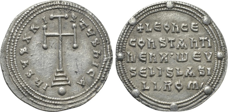 LEO VI the WISE with CONSTANTINE VII (886-912). Miliaresion. Constantinople. 
...