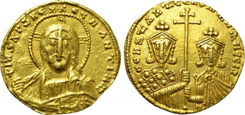 CONSTANTINE VII PORPHYROGENITUS and ROMANUS II (913-959). GOLD Solidus. Constant...