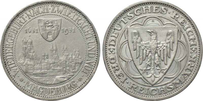 GERMANY. Weimarer Republik. 3 Reichsmark (1931-A). Berlin mint. Commemorating th...