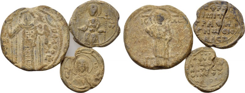 3 Byzantine seals. 

Obv: .
Rev: .

. 

Condition: See picture.

Weight...