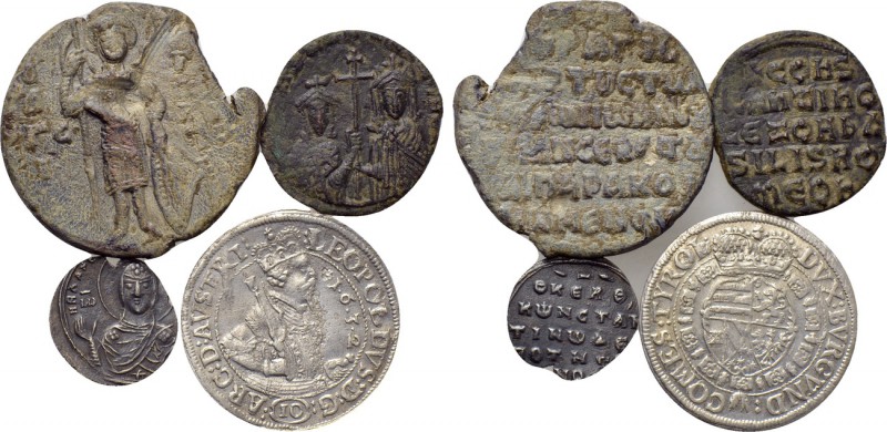 4 Byzantine and Modern Coins and Seals. 

Obv: .
Rev: .

. 

Condition: S...